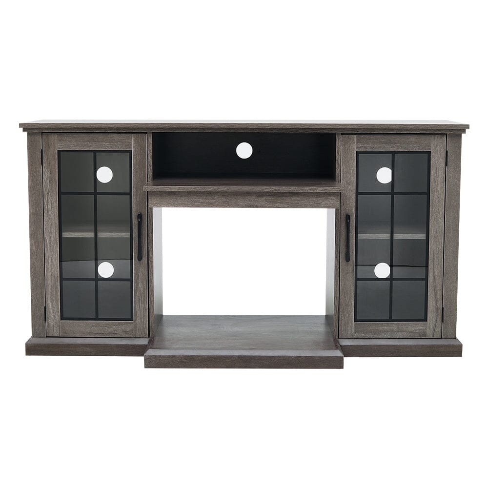 5ft Freestanding Fireplaces 3-Sided Electric Fireplace Rustic Grey TV Stand With Remote Control Freestanding Fireplaces Living and Home