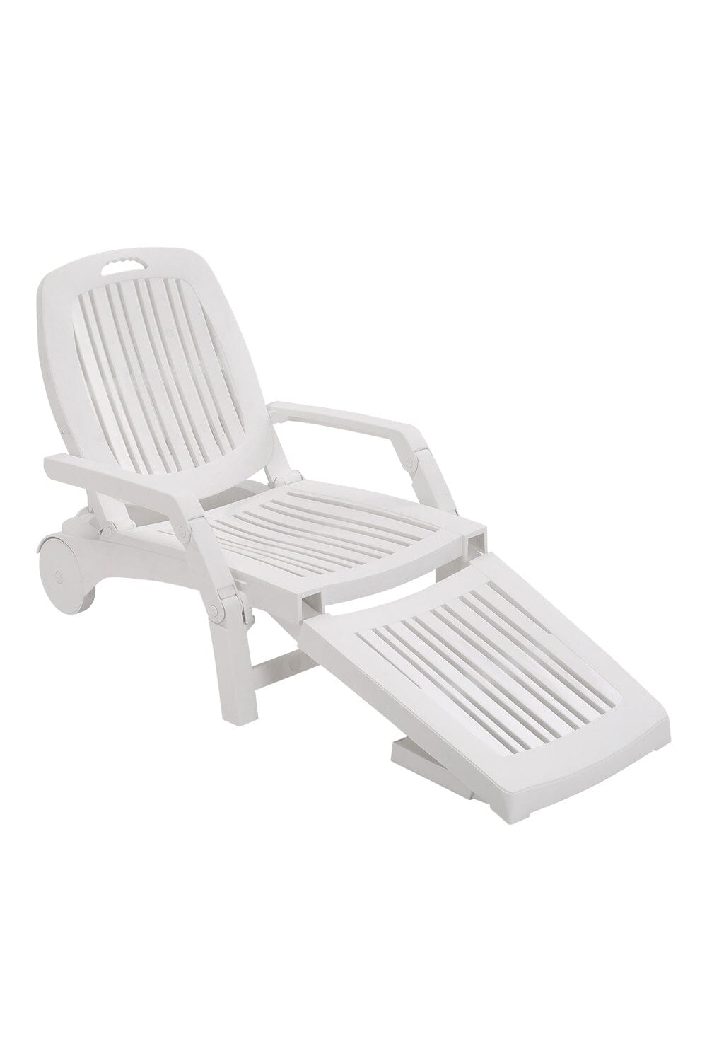 193cm D Outdoor Folding Lounge Chair Recliner with Wheels Sunloungers Living and Home