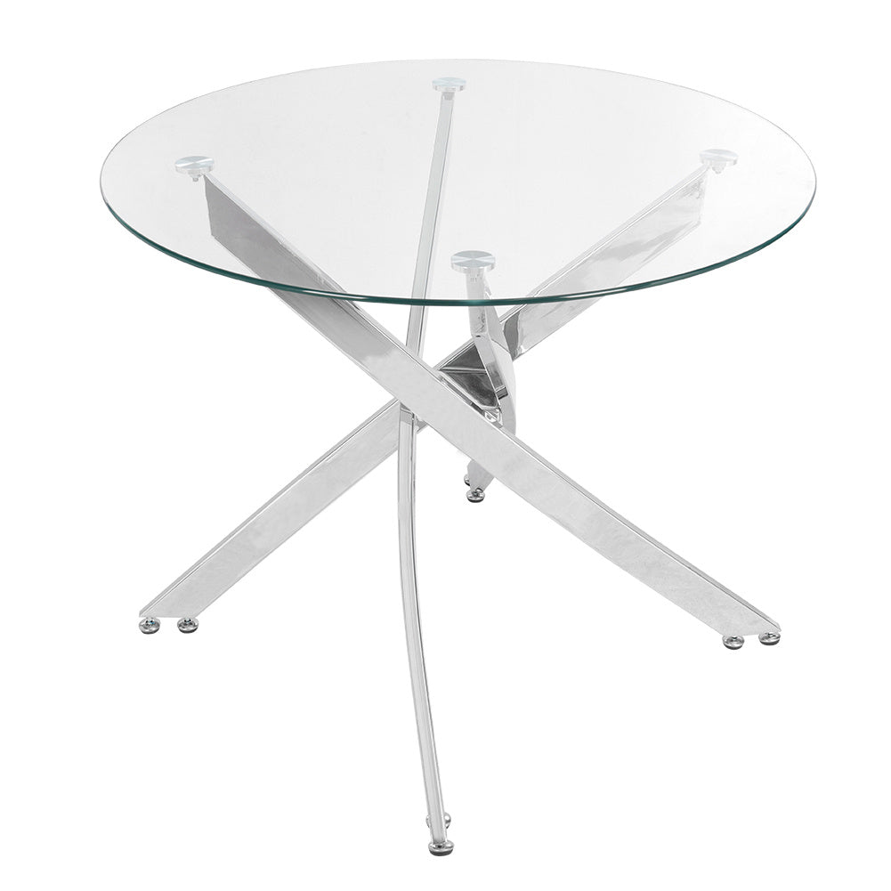 Clear Tempered Glass Dining Round Coffee Table Dining Table Living and Home