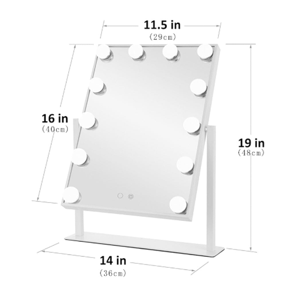 Adjustable Large Rectangular Lighted Makeup Mirror Living and Home