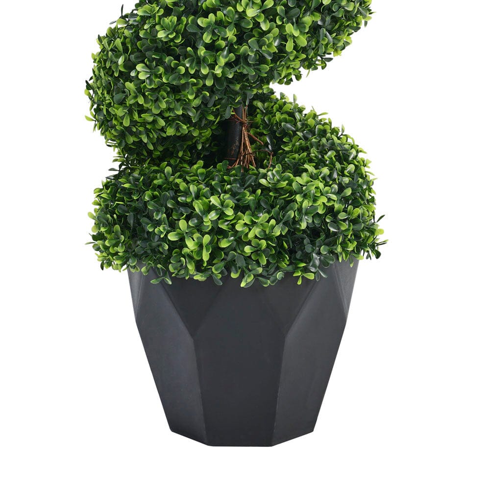 2 Pack Artificial Topiary Spiral Boxwood Tree Fake Plant Artificial Plants Living and Home