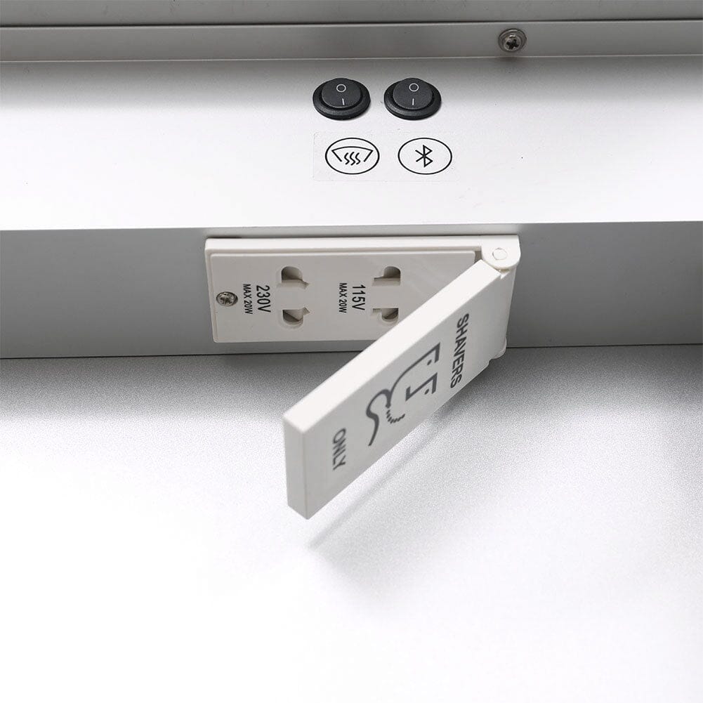 Double Door LED Bathroom Mirror Cabinet with Bluetooth Bathroom Mirror Cabinets Living and Home