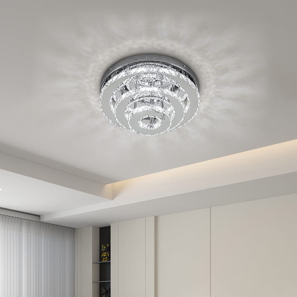 3-Tier Chic Crystal Ceiling Light with Chrome Finish Living and Home