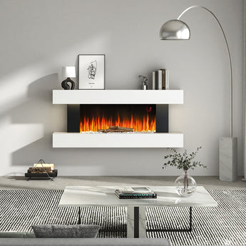 1000W/2000W Wall Mounted/Freestanding Electric Fireplace with Mantel
