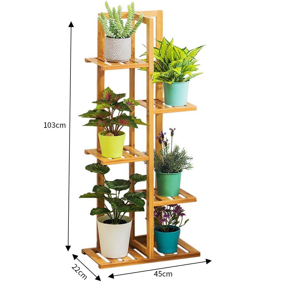 Wood Plant Flower Display Stand Bonsai Pot Shelf Storage Racking Bookcases & Standing Shelves Living and Home