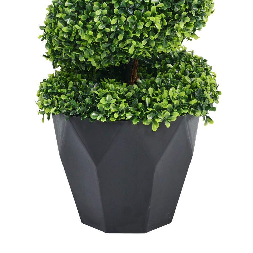 2 Pack Artificial Topiary Spiral Boxwood Tree Fake Plant Artificial Plants Living and Home