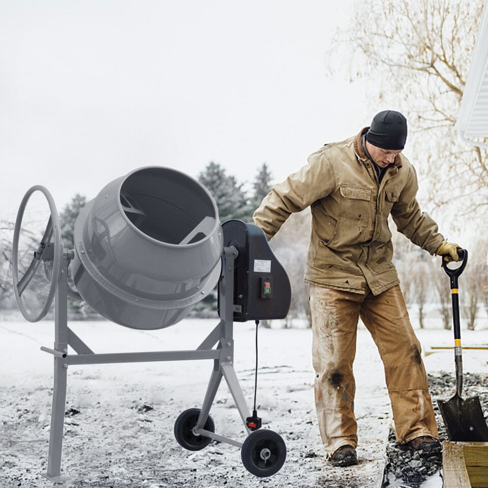 Durable and Versatile Cement Mixer with Easy Movement Cement Mixers Living and Home Large Orange