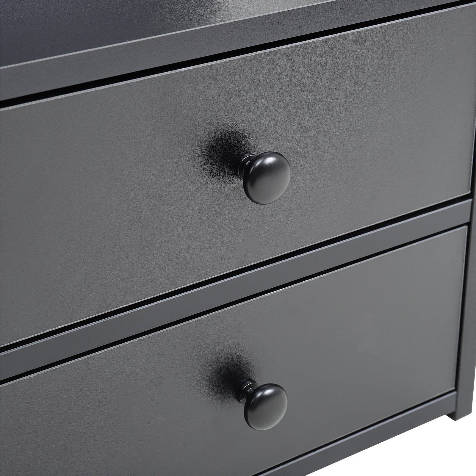 Minimalist Black Wooden Bedside Table with Drawers Cabinets Living and Home