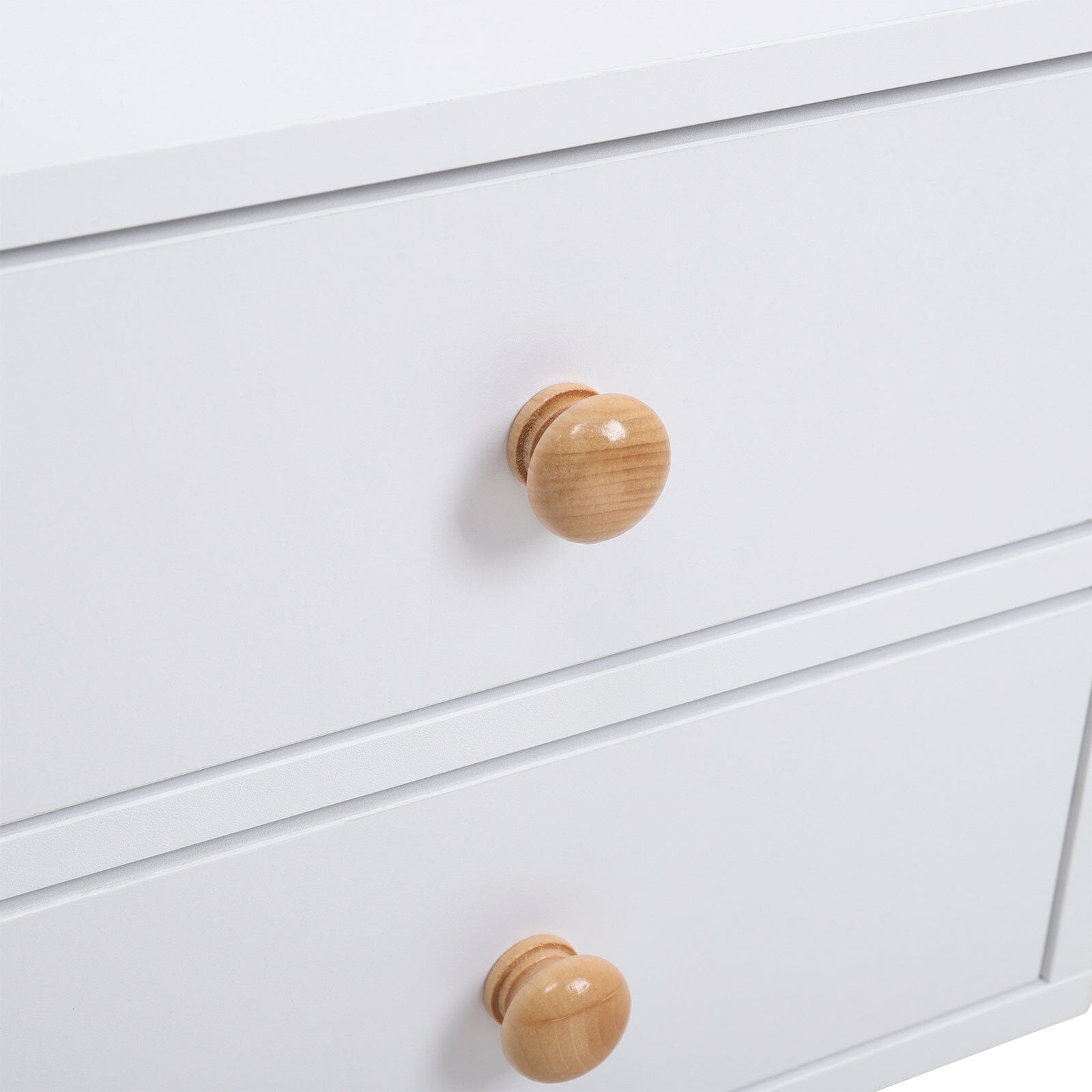 White Wooden Bedside Table with Wooden Legs and Drawers Cabinets Living and Home