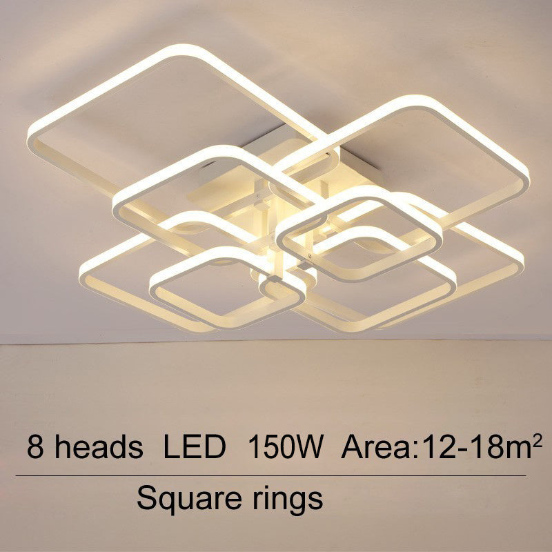 4/6/8 Headers Square LED Ceiling Light Dimmable with Remote Control Ceiling Light Living and Home