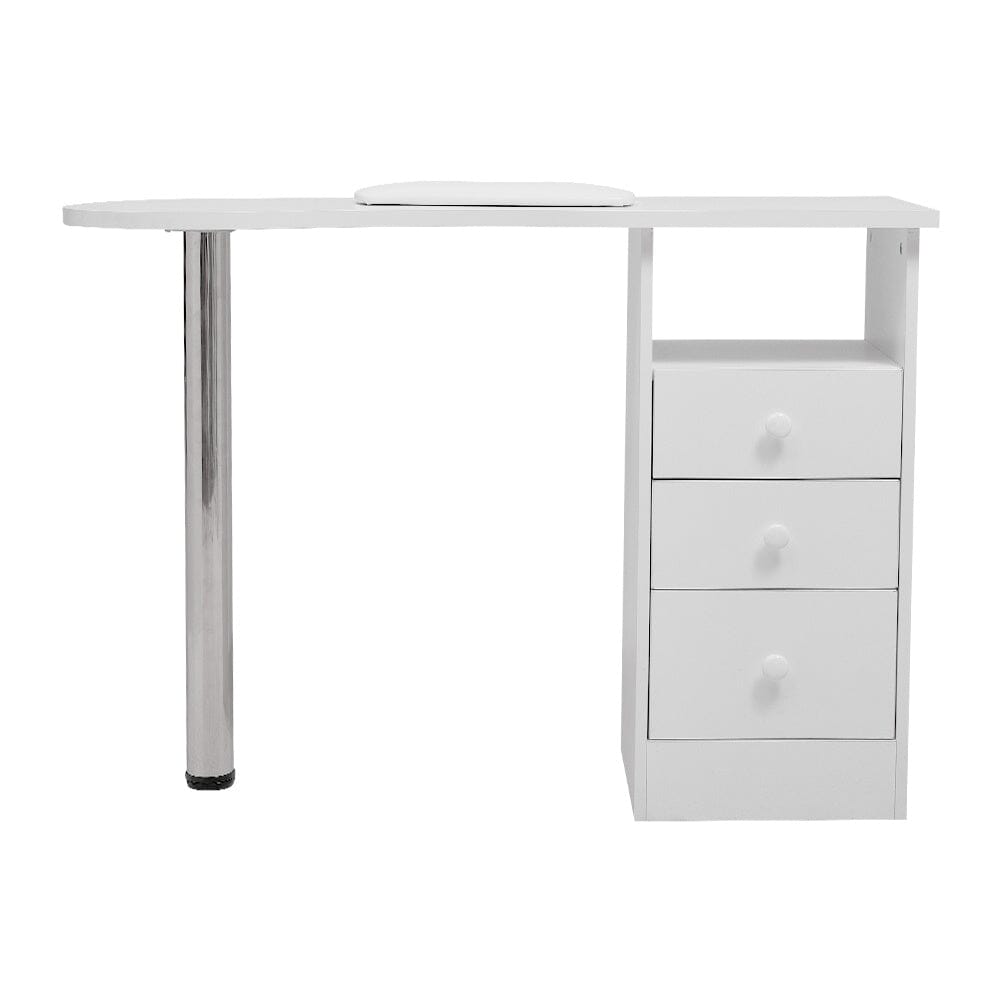 106cm White 3 Drawers Manicure Table with Metal Leg Dressing Tables Living and Home