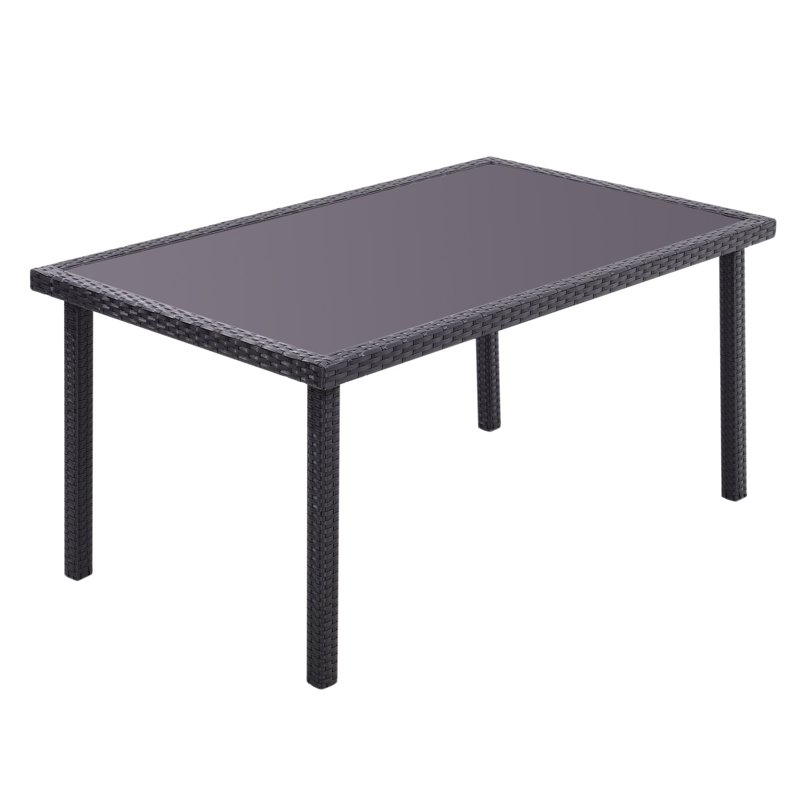 Garden Table Dining Patio Outdoor Table Black/Brown Garden Dining Table