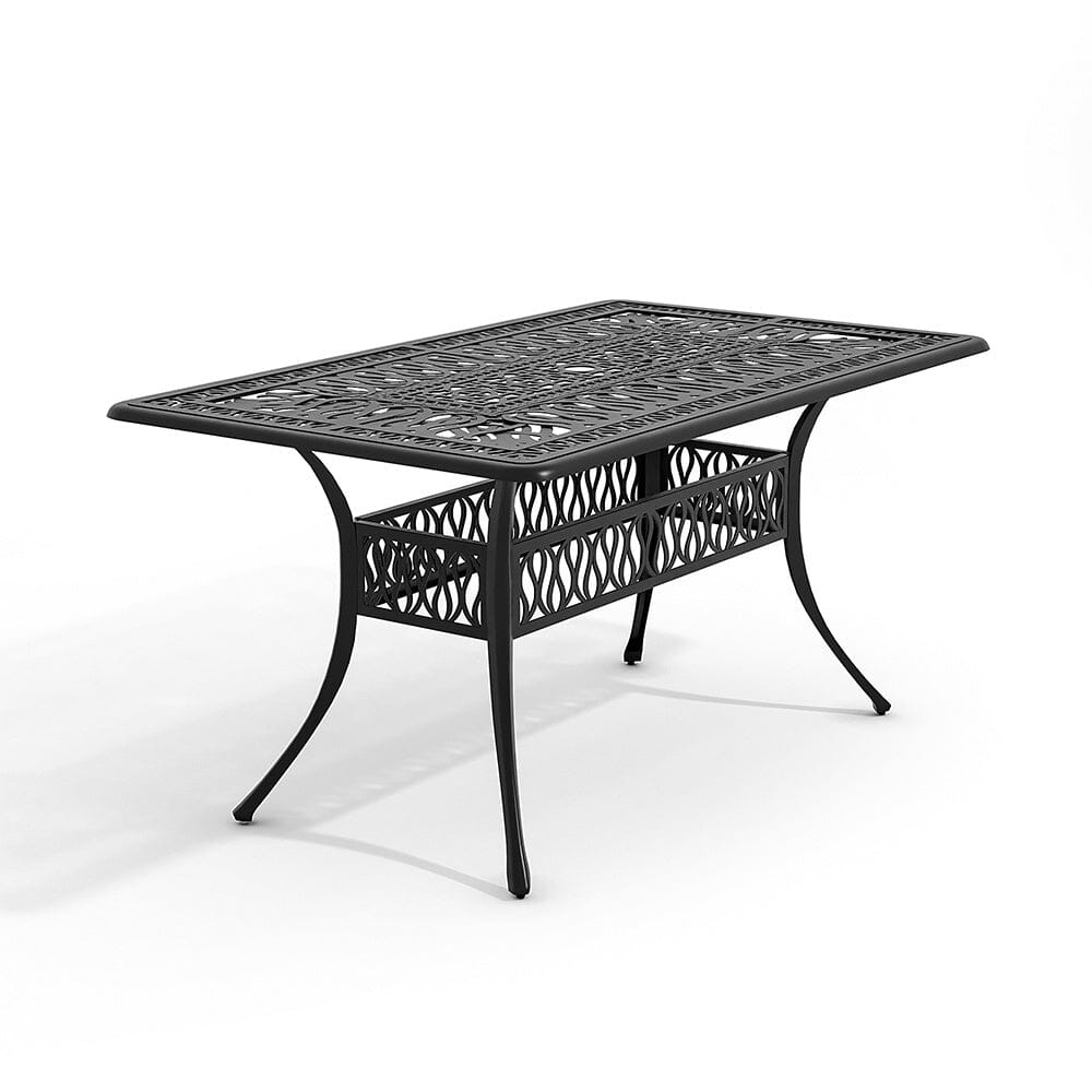 Set of 7 Retro Garden Bistro Set Cast Aluminum with Cushions Garden Dining Sets Living and Home