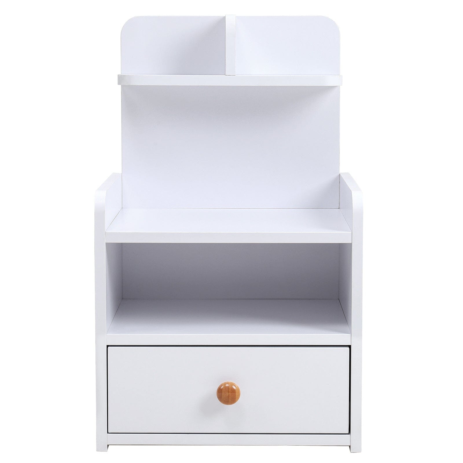 Minimalist Black/White Wooden Bedside Table with Drawers Cabinets Living and Home