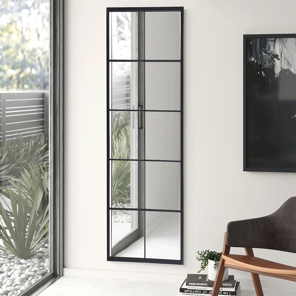 150cm H Contemporary Black Window Full Length Leaner Wall Mirror Wall Mirrors Living and Home