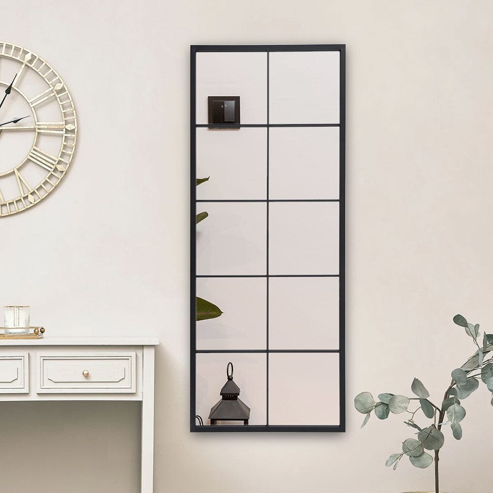 150cm H Contemporary Black Window Full Length Leaner Wall Mirror Wall Mirrors Living and Home