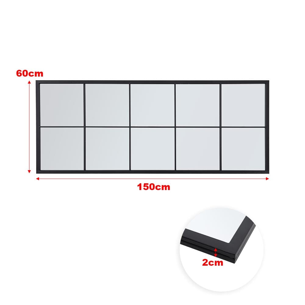 150cm H Contemporary Black Window Full Length Leaner Wall Mirror Wall Mirrors Living and Home