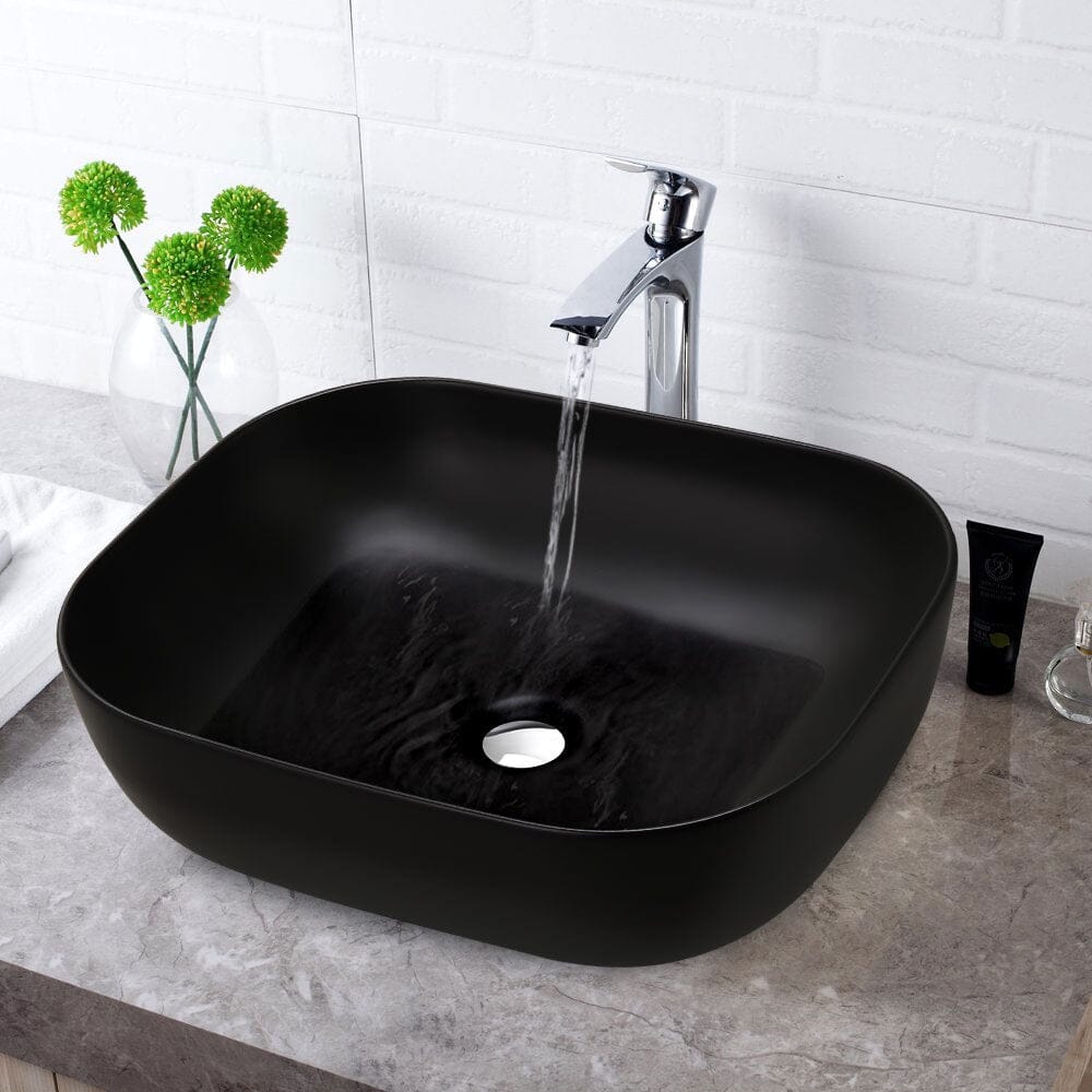 Ceramic Sink with Matte Black Finish for Bathroom Bathroom Sinks Living and Home