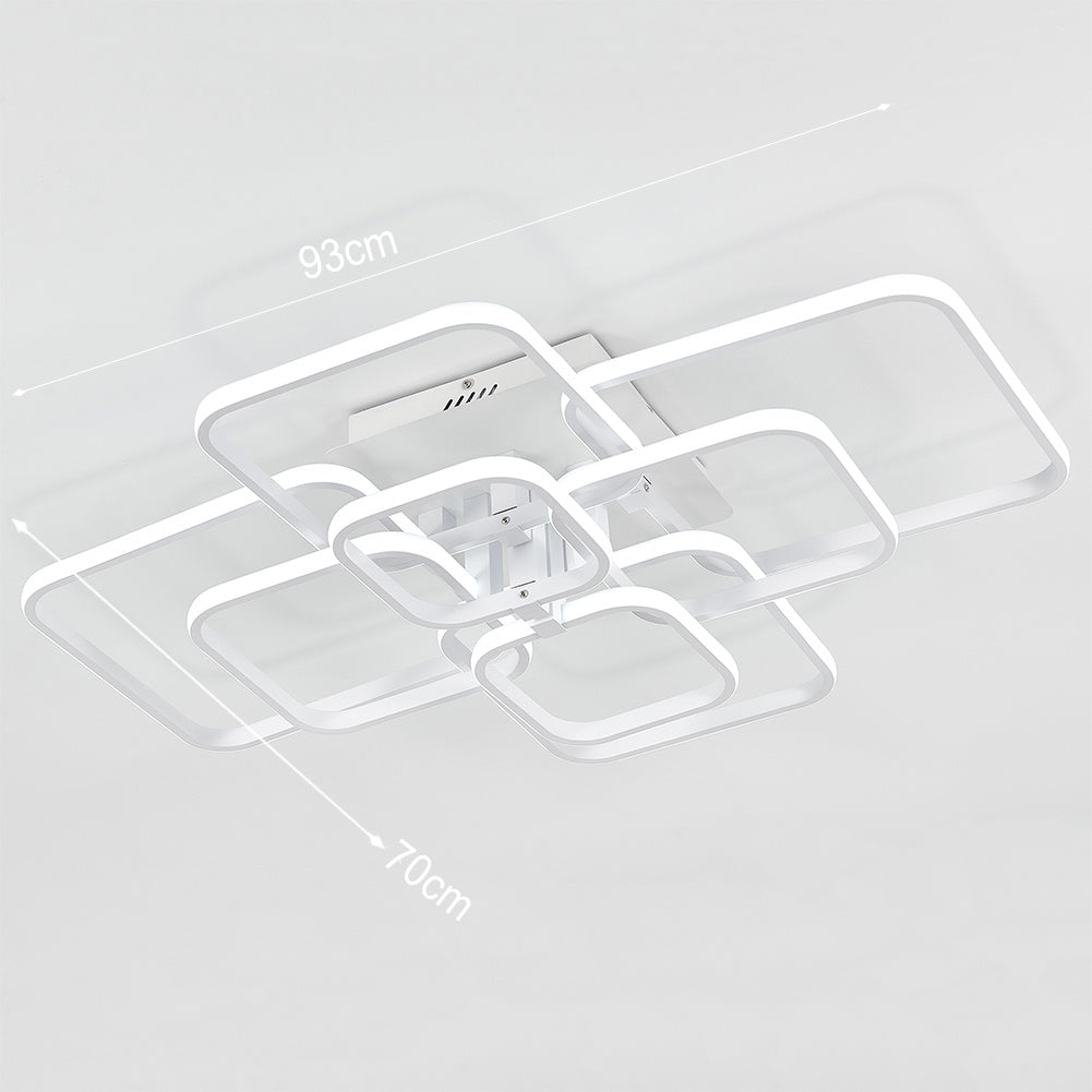 4/6/8 Headers Square LED Ceiling Light Dimmable with Remote Control Ceiling Light Living and Home