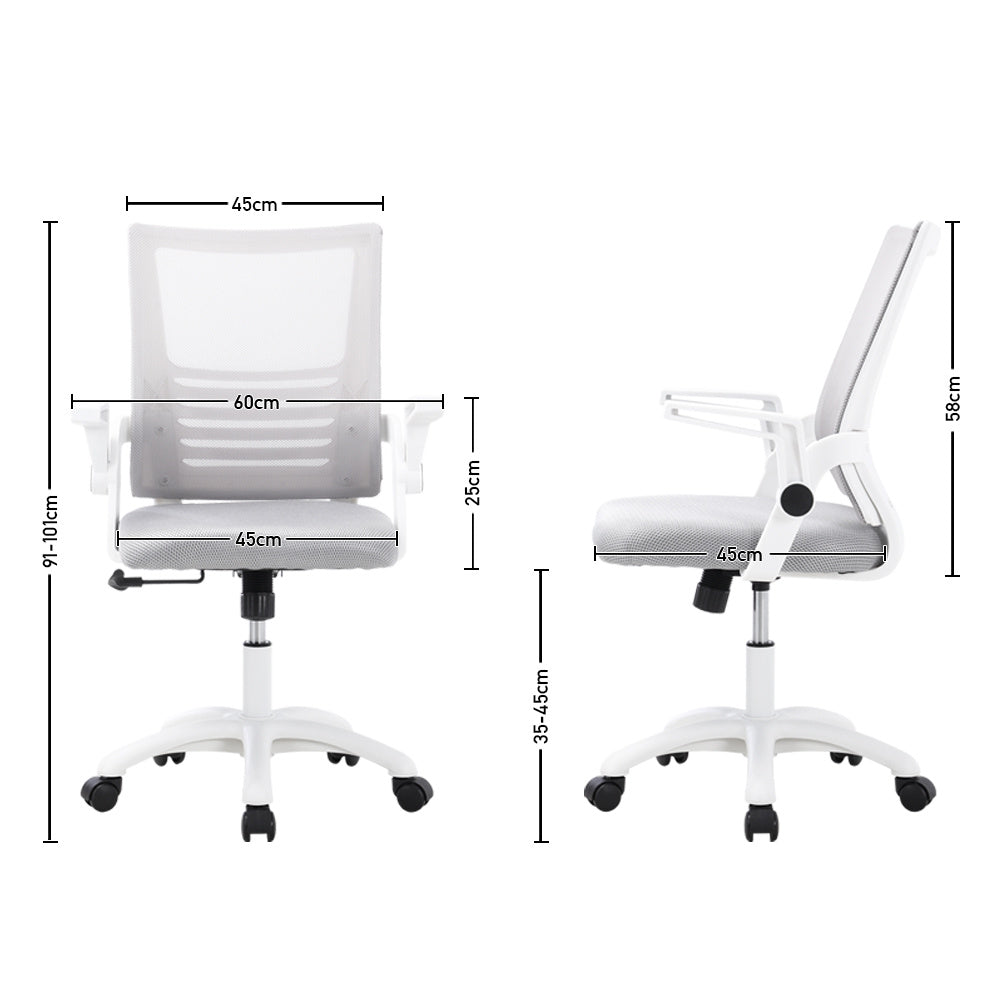 Mesh Back Ergonomic Office Chair with Folding Armrests Office Chair Living and Home