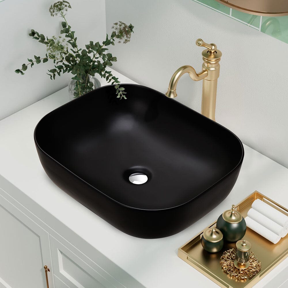 Ceramic Sink with Matte Black Finish for Bathroom Bathroom Sinks Living and Home