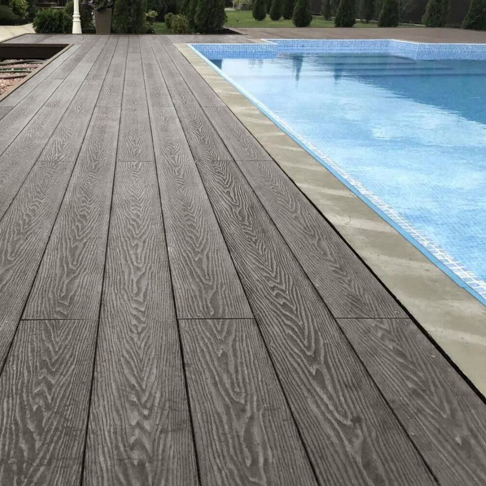 6.3m2 WPC Decking Wood Grain Patterns Floor Set with Accessories Floor Planks Living and Home