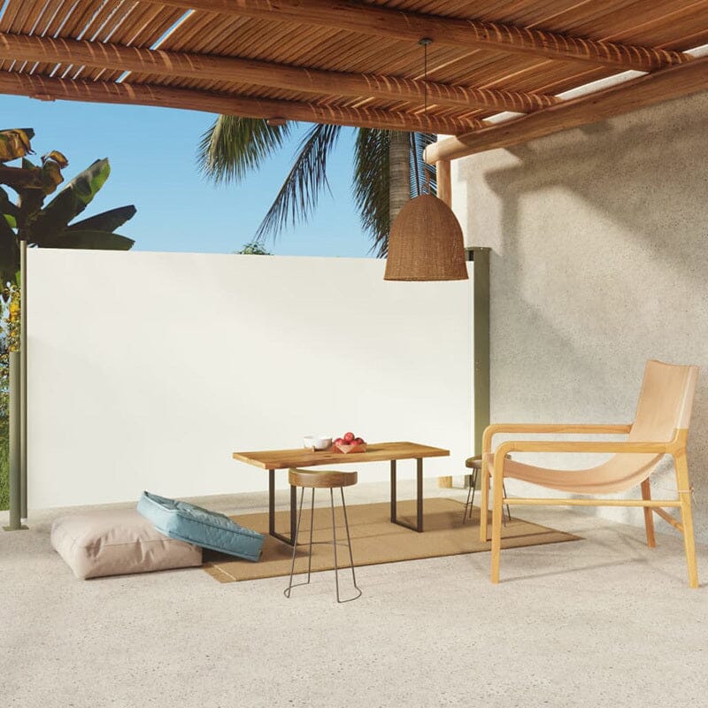 Retractable Single Side Awning - White Patio Awnings Living and Home
