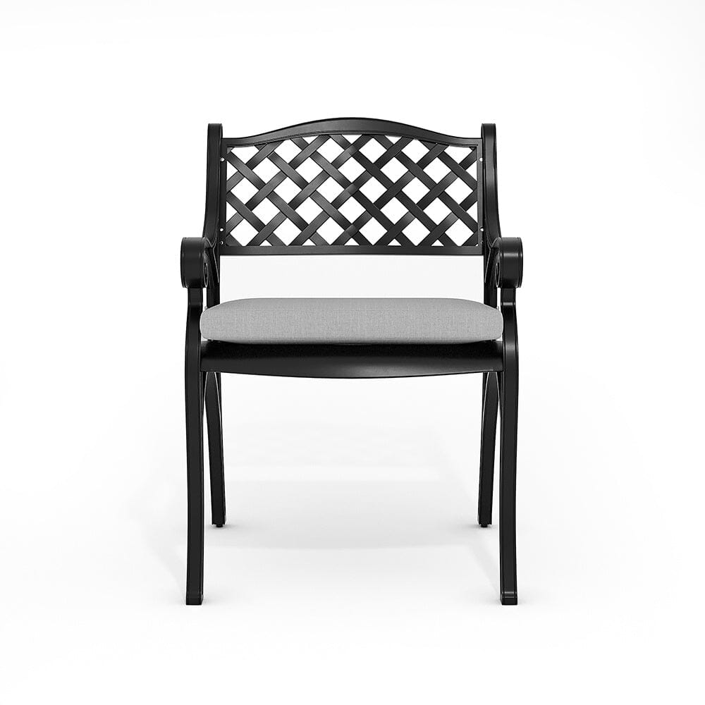Set of 7 Retro Garden Bistro Set Cast Aluminum with Cushions Garden Dining Sets Living and Home