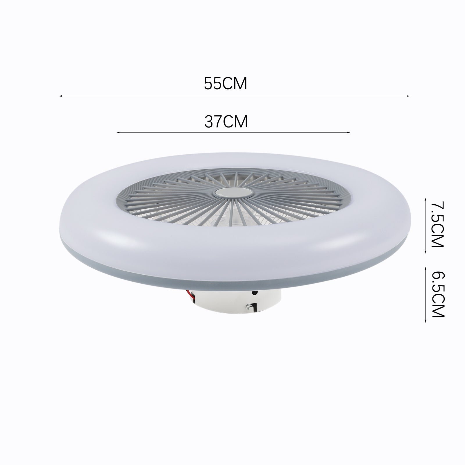Dia. 55cm Ceiling Fan w/75W LED Light Adjustable 3-Wind Speed Remote Control Ceiling Light Living and Home