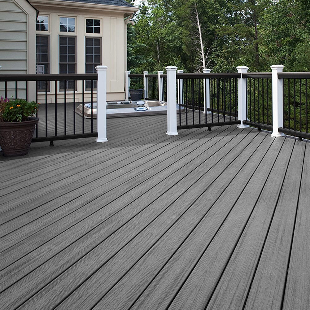 8.4m2 WPC Decking Wood Grain Patterns Floor Set with Accessories Floor Planks Living and Home