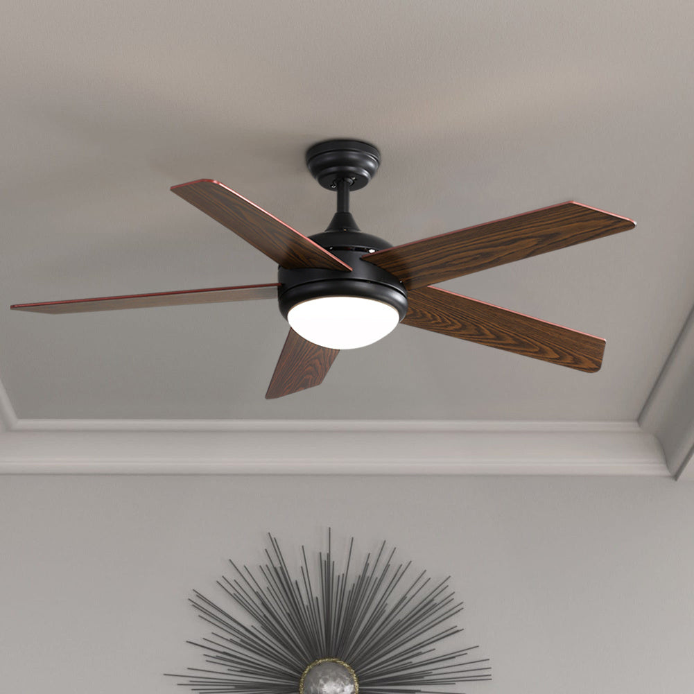 Wooden Blades Ceiling Fan with LED Lamp Light Dimmable & Remote 52Inch Ceiling Light Living and Home