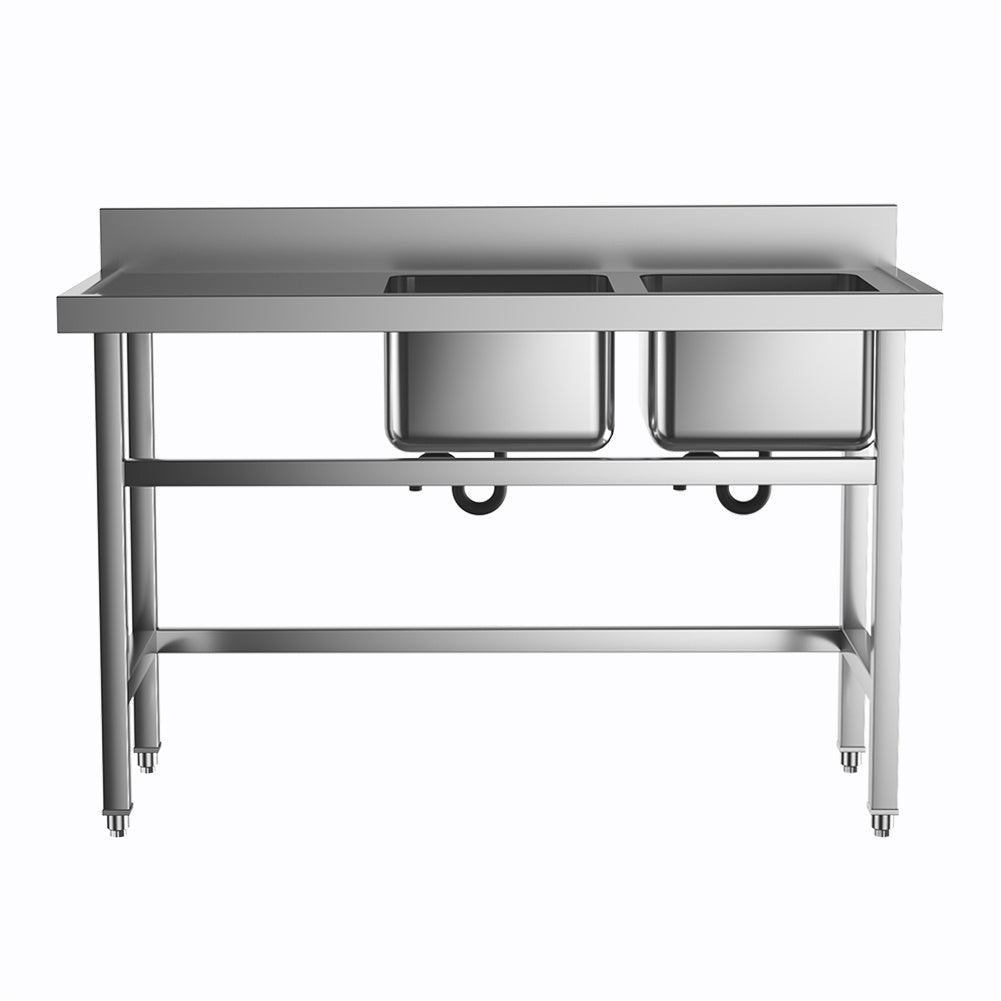 Commercial Kitchen Sink Stainless Steel Wash Basin with 1/2 Bowl Kitchen Sink Living and Home