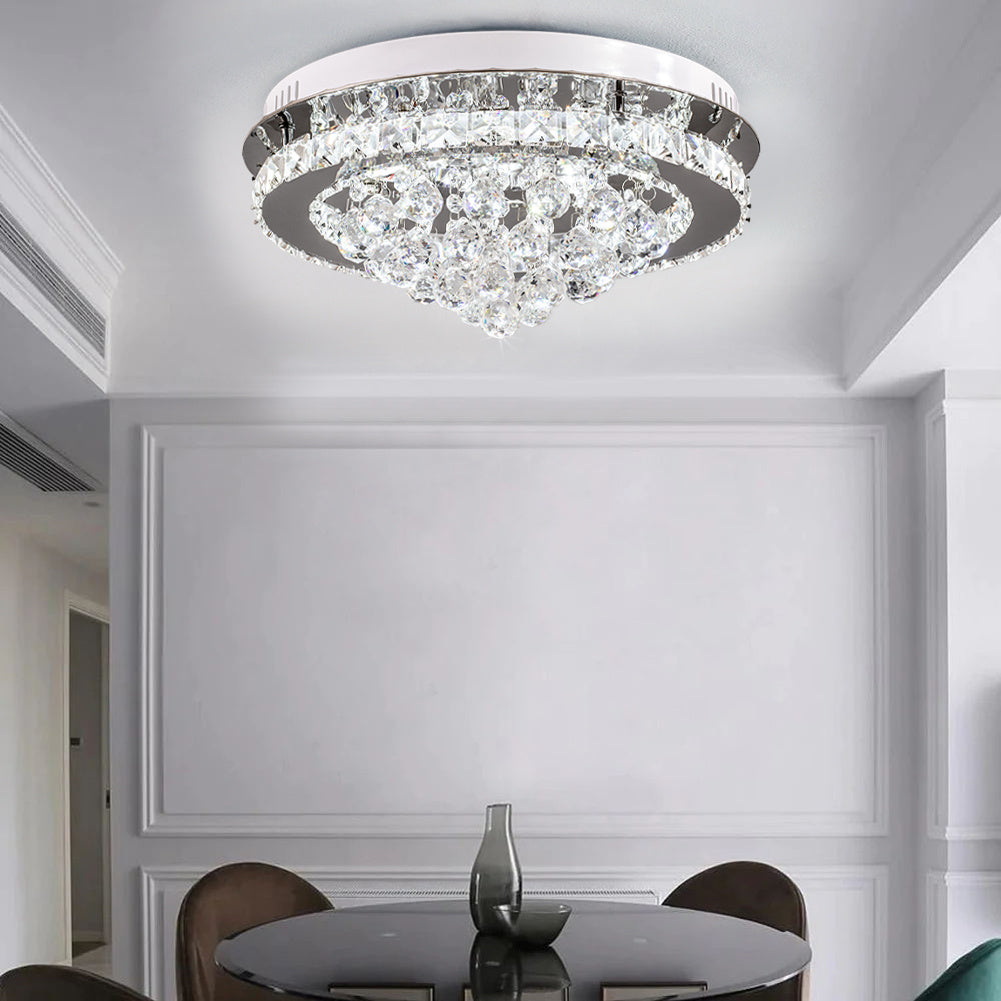 36w Crystal Ceiling Light Modern Chandeliers Lamp with Crystal Droplets Ceiling Light Living and Home