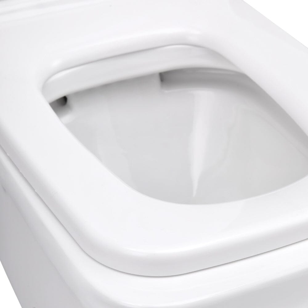80cm H 2-Piece Elongated Square Toilet with Dual Flush Toilet Living and Home