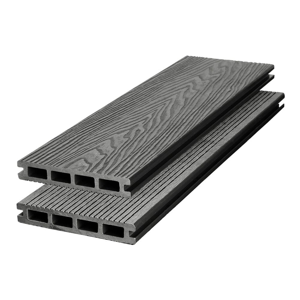 6.3m2 WPC Decking Wood Grain Patterns Floor Set with Accessories Floor Planks Living and Home