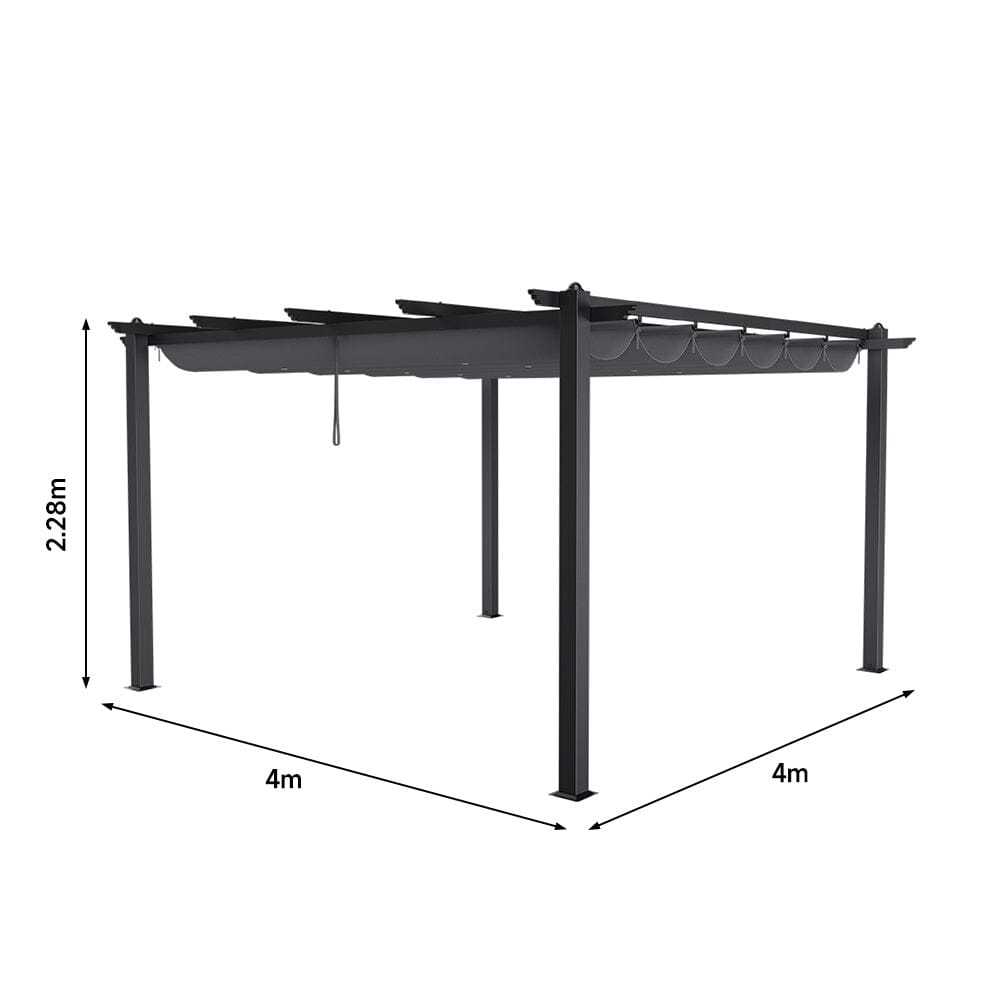 Elegant Aluminum Patio Pergola with Sun-Shade Canopy Living and Home