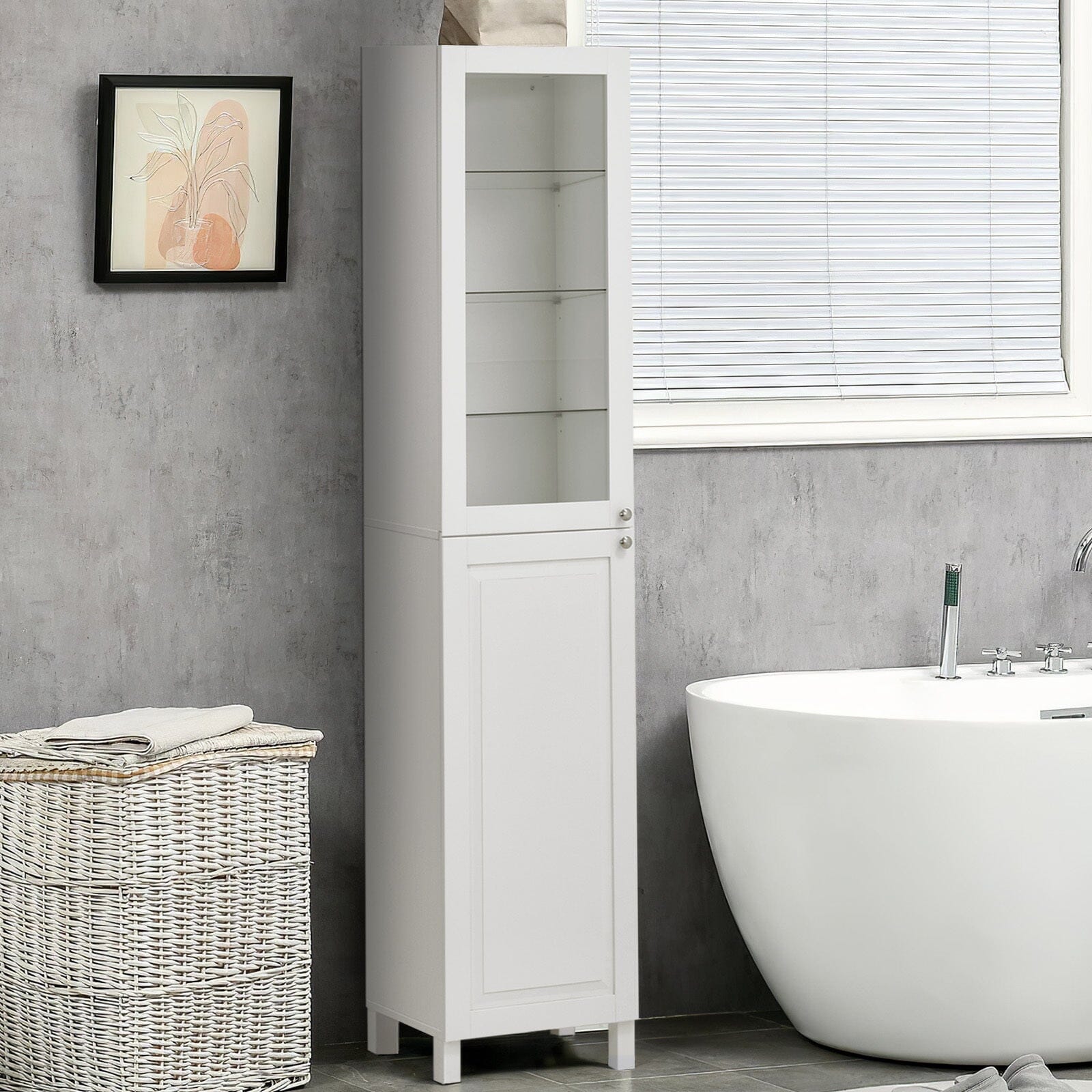 190cm H White 2-Door Tall Bathroom Cabinet Bathroom Cabinets Living and Home