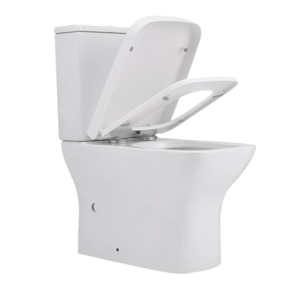 80cm H 2-Piece Elongated Square Toilet with Dual Flush Toilet Living and Home