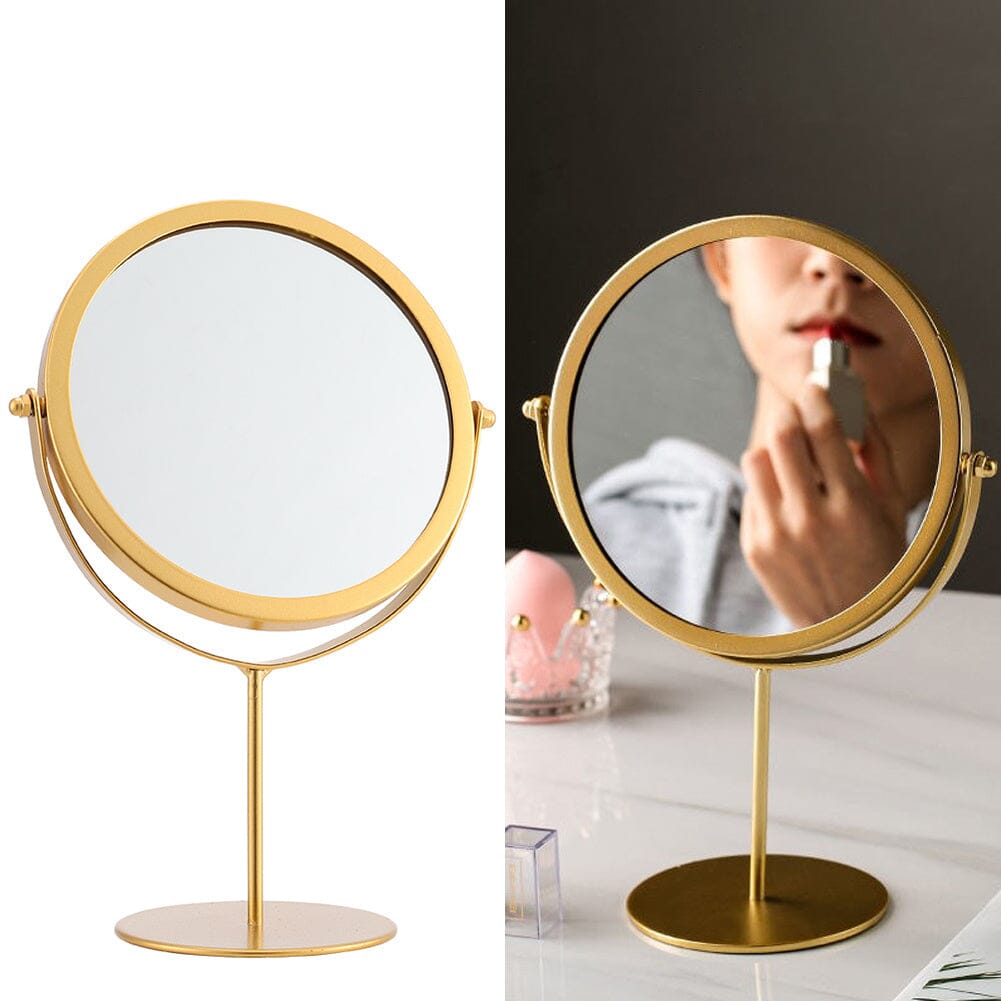 Minimalist Portable Rotating Desktop Mirror Makeup Mirror Living and Home