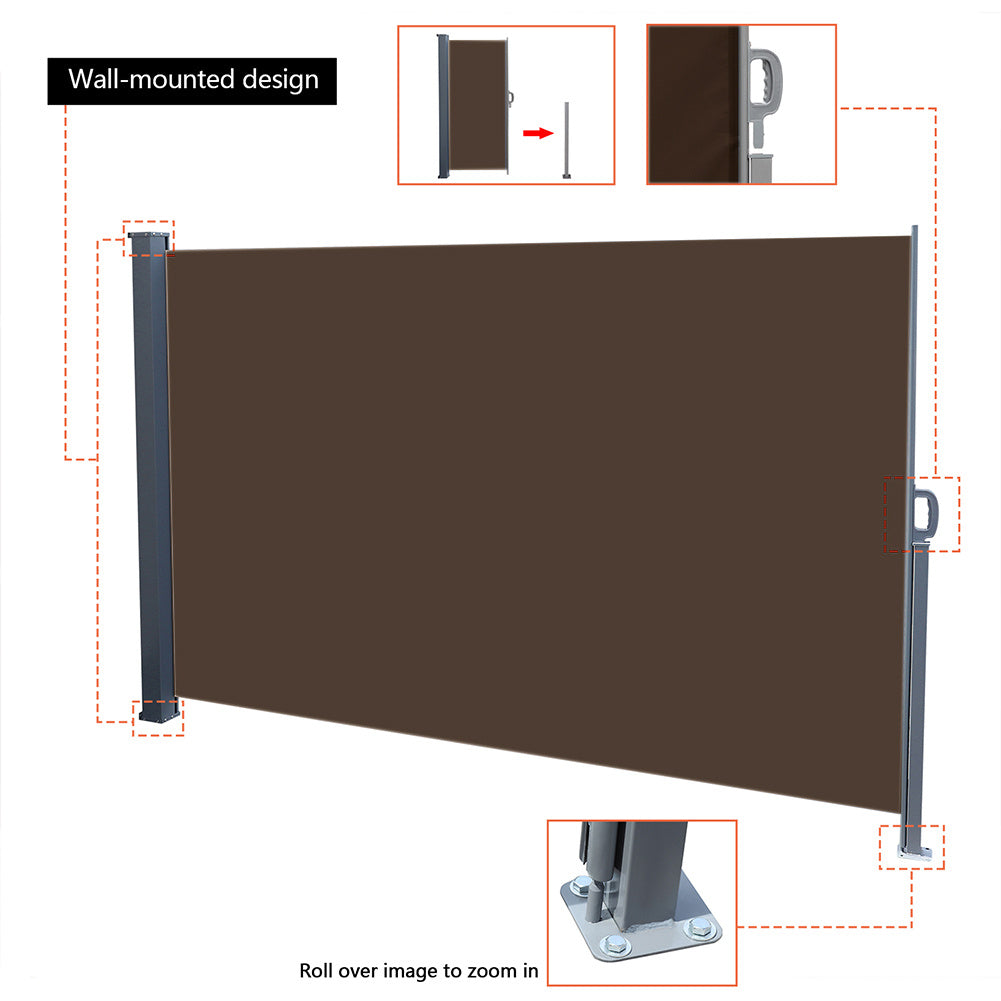 Retractable Single Side Awning - Grey Awnings Living and Home