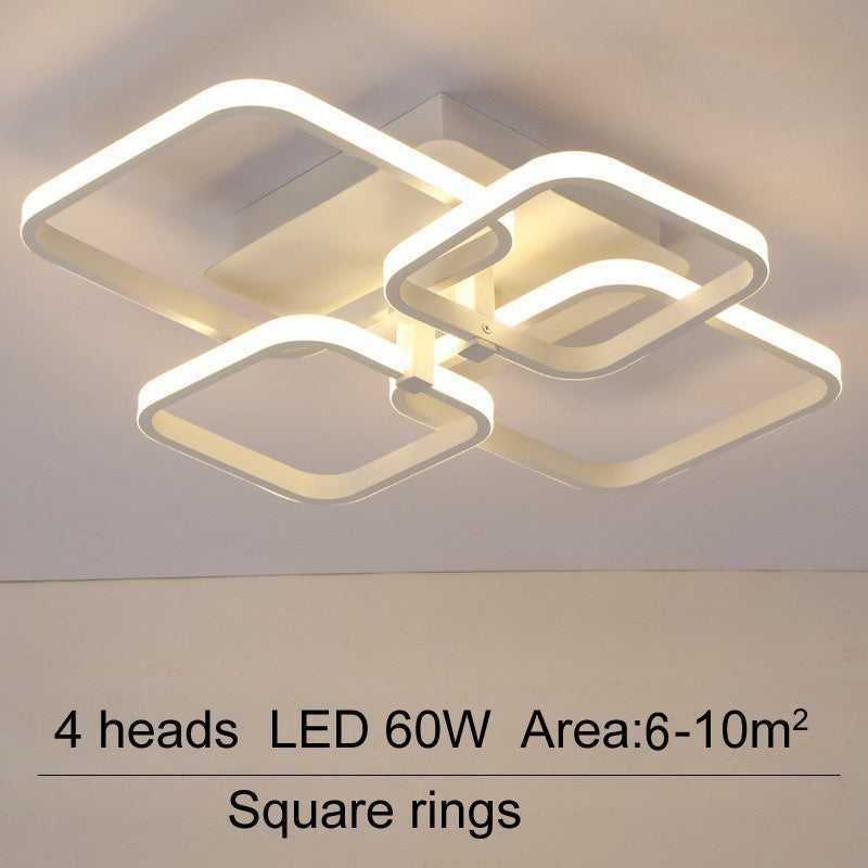 4/6/8 Headers Square LED Ceiling Light Dimmable with Remote Control Ceiling Light Living and Home