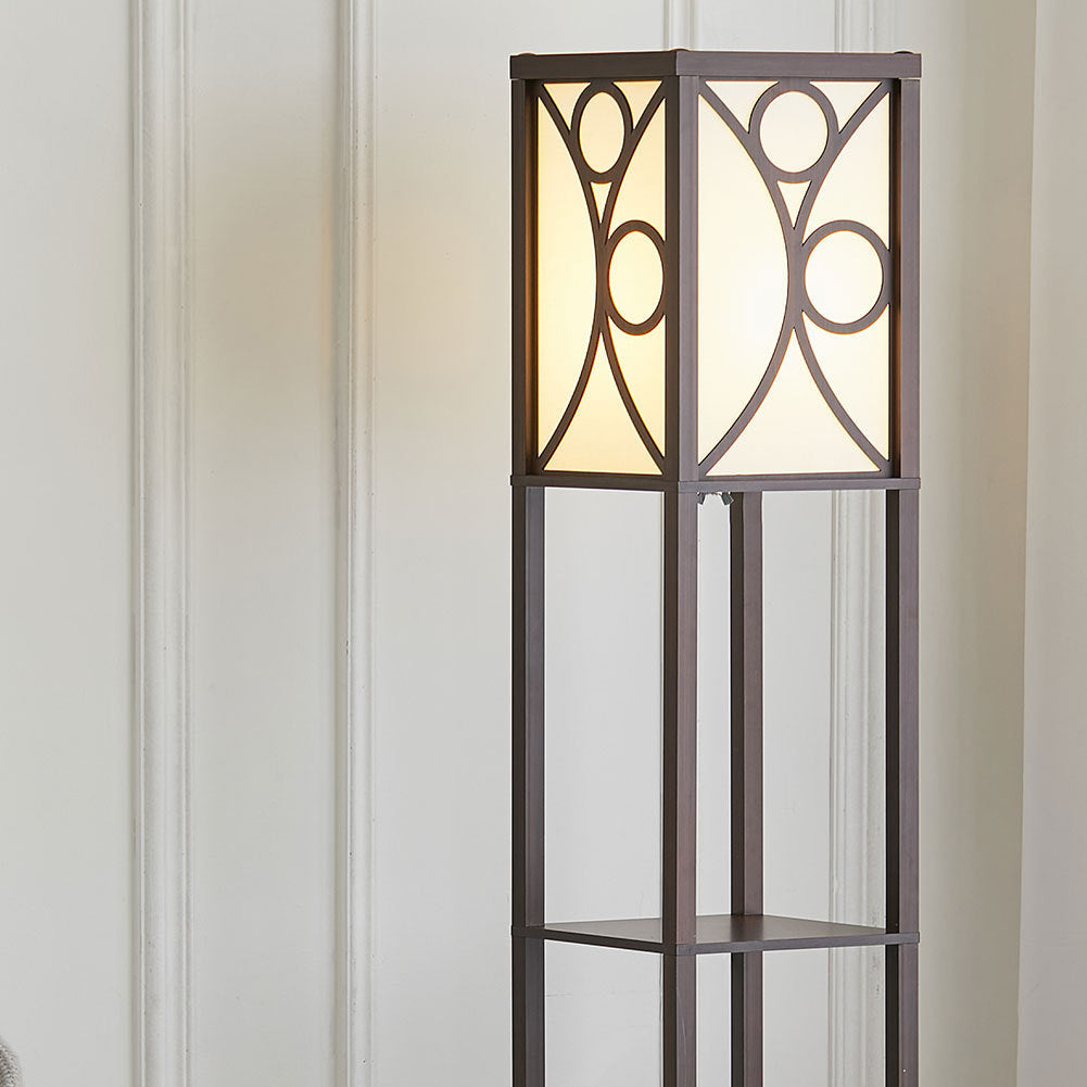 Modern Floor Lamp with 3 Wood Shelves Floorlamp Living and Home
