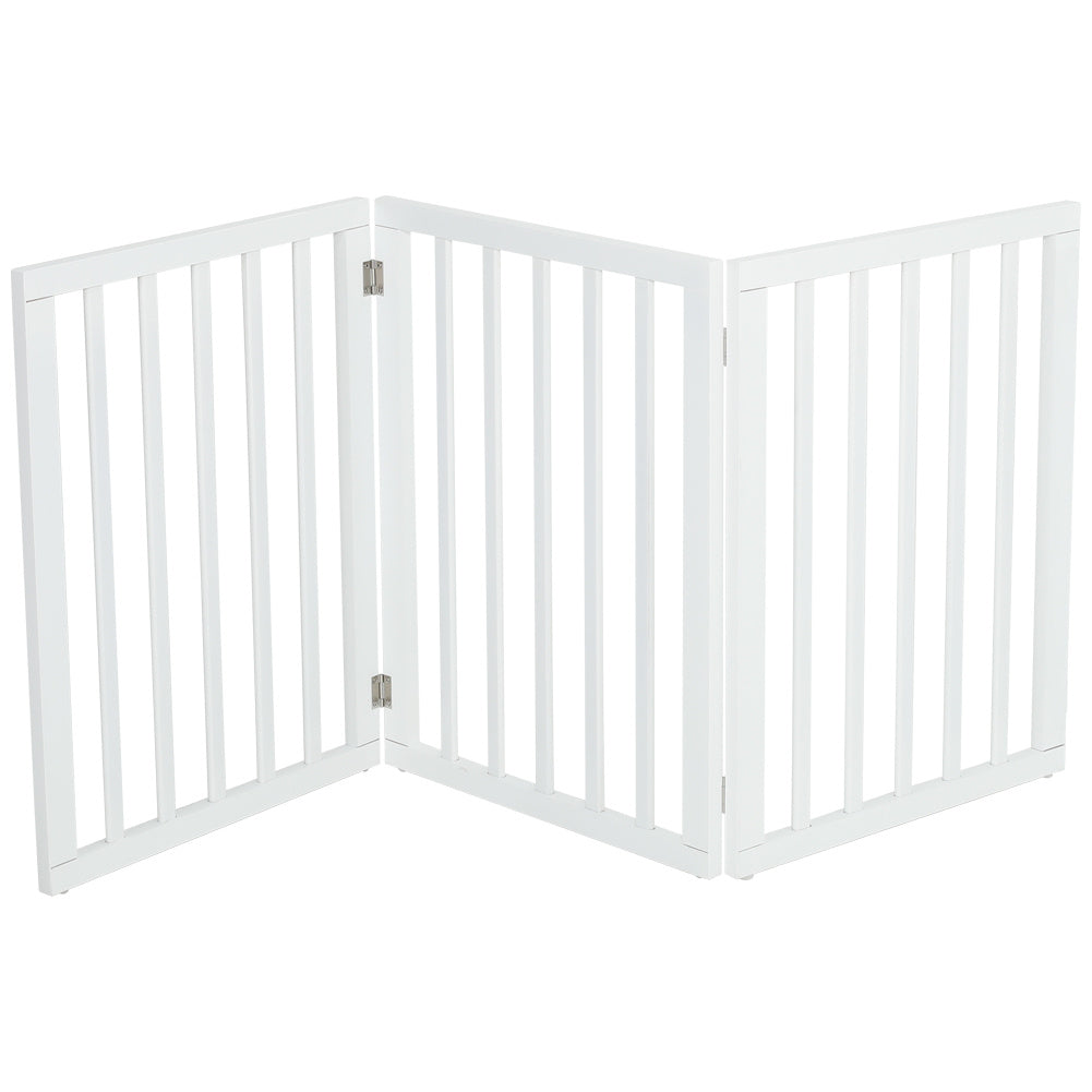 Folding Pet Gate Dog Fence Child Safety Indoor Durable Free Standing Wood Pet Gate Living and Home
