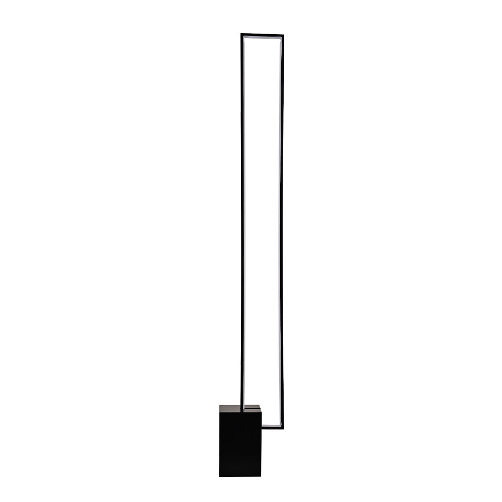 Metal Rectangular LED Floor Lamp with Black Base Floor Lamps Living and Home