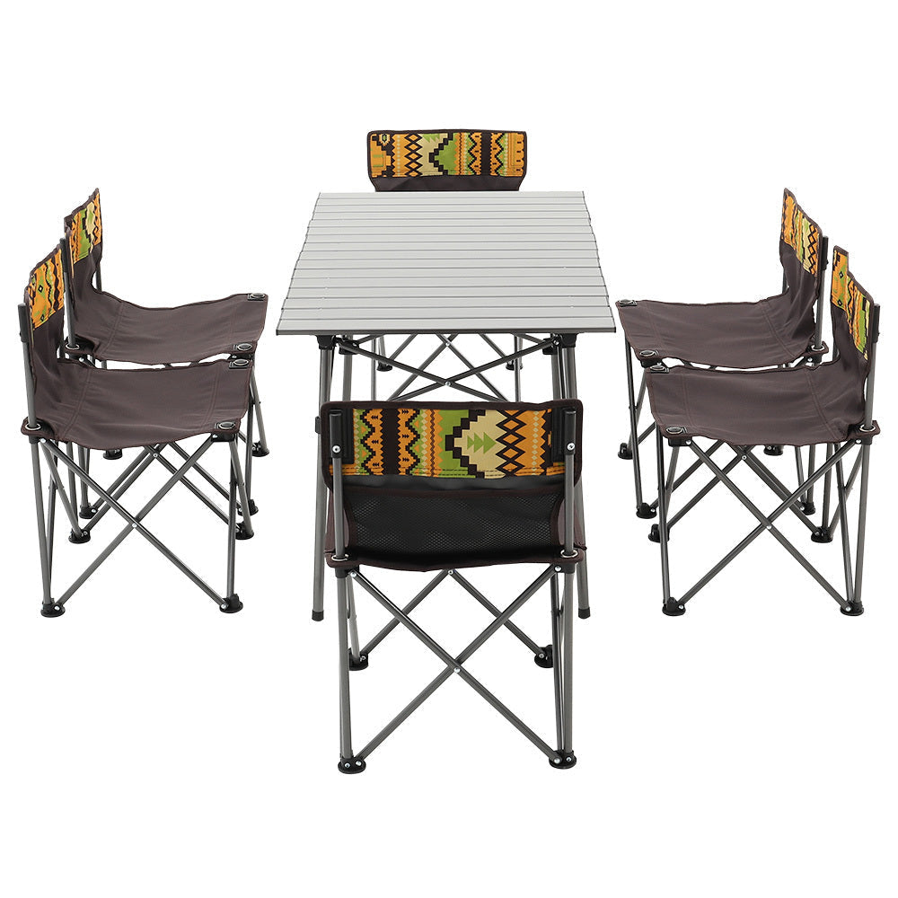 7 Piece Folding Camping Table and Chairs Set Portable with Carrying Bag Camp Furniture
