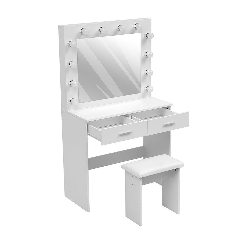 80cm W New Hollywood Dressing Table Set with Large Lighted Mirror Dressing Tables Living and Home