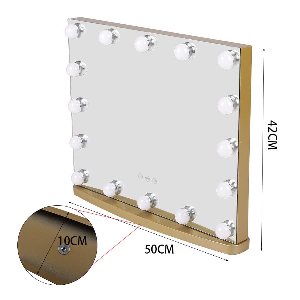 50cm W Rectangle Hollywood LED Lighted Cosmetic Mirror LED Make Up Mirrors Living and Home