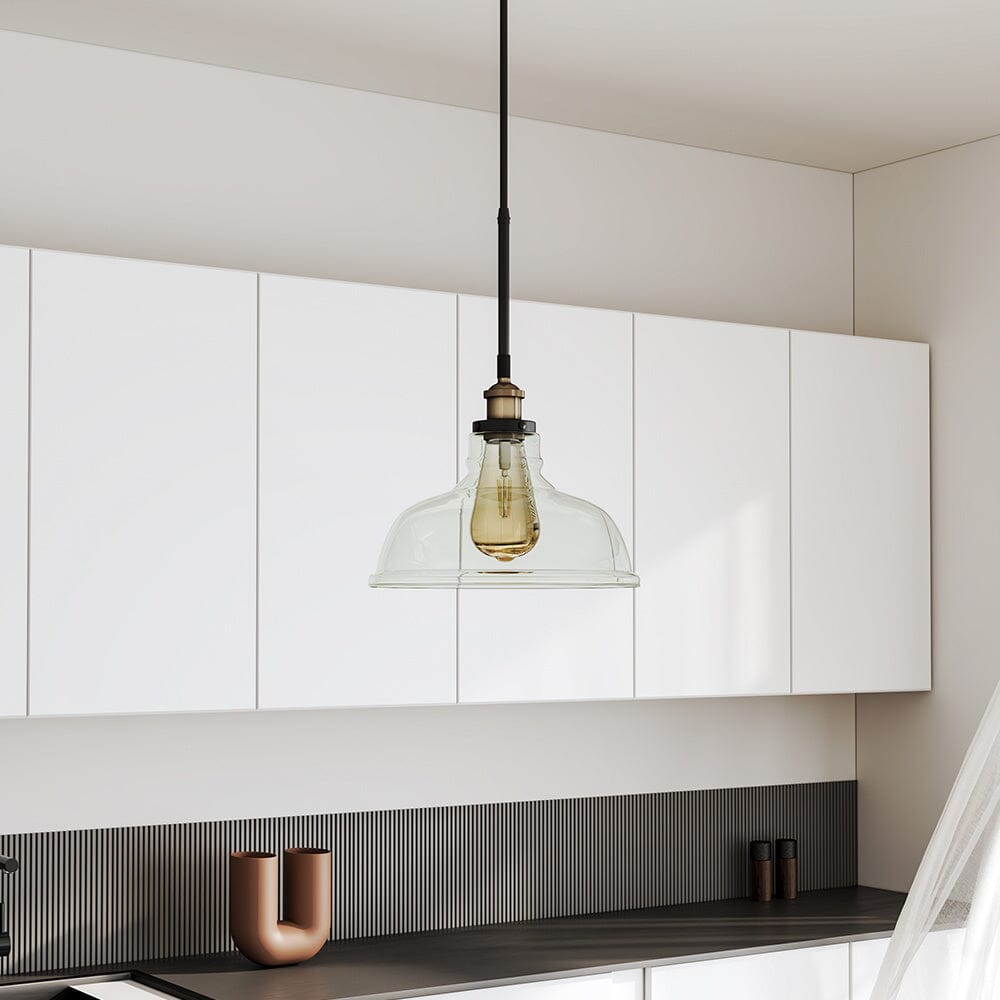 Modern Style Transparent Black Glass Single Light Pendant Light Pendant Lights Living and Home