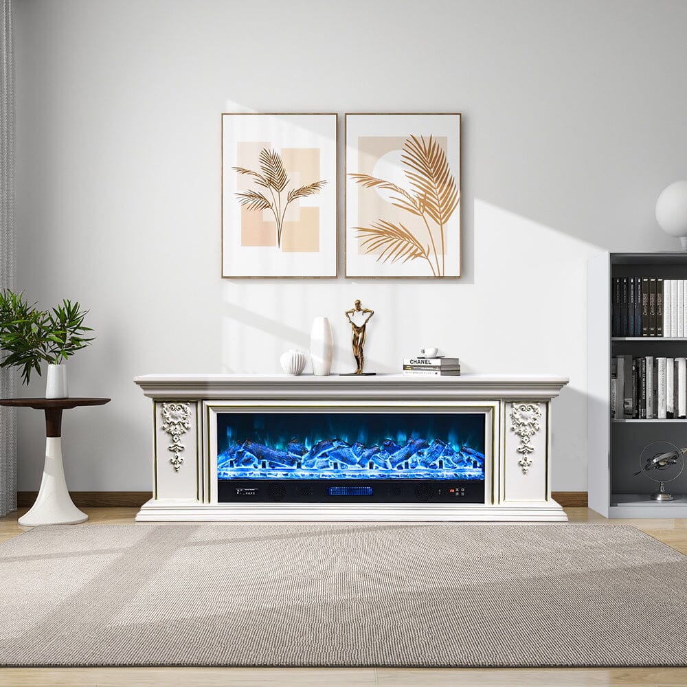 180cm W Remote Freestanding Fireplaces Bluetooth Player TV Stand Electric Fireplace Freestanding Fireplaces Living and Home