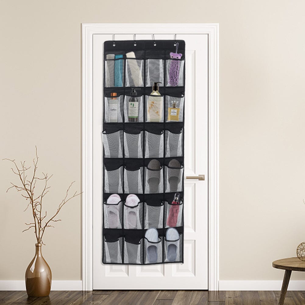 24 Pocket Fabric Door Hanging Storage Bag with Hooks Shelves & Racks Living and Home